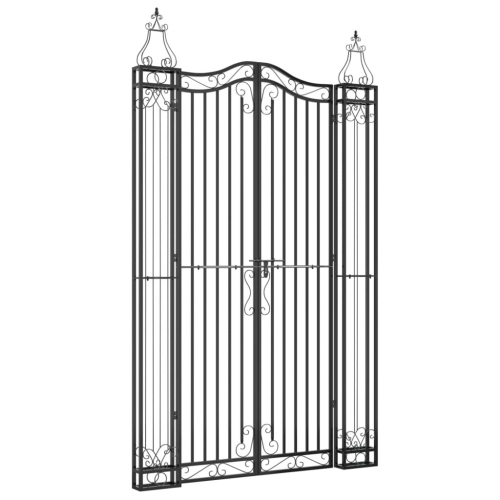 VIDAXL  Garden Gate 121X8X200 Cm Wrought Iron In Black