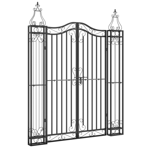 VIDAXL  Garden Gate 121X8X150 Cm Wrought Iron In Black