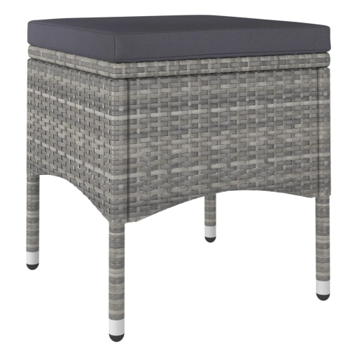 Ensemble de jardin bistro 5 pièces vidaXL en rotin synthétique et verre trempé gris