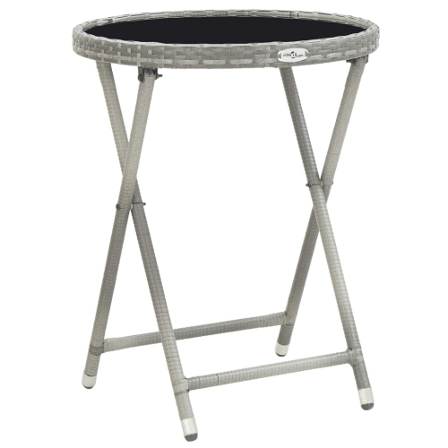 Ensemble de jardin bistro 5 pièces vidaXL en rotin synthétique et verre trempé gris