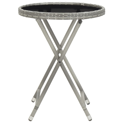 Ensemble de jardin bistro 5 pièces vidaXL en rotin synthétique et verre trempé gris