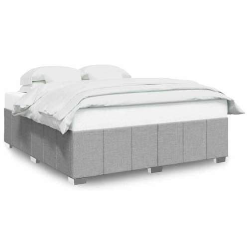 vidaXL Bed Frame without Mattress Light Grey California King Fabric