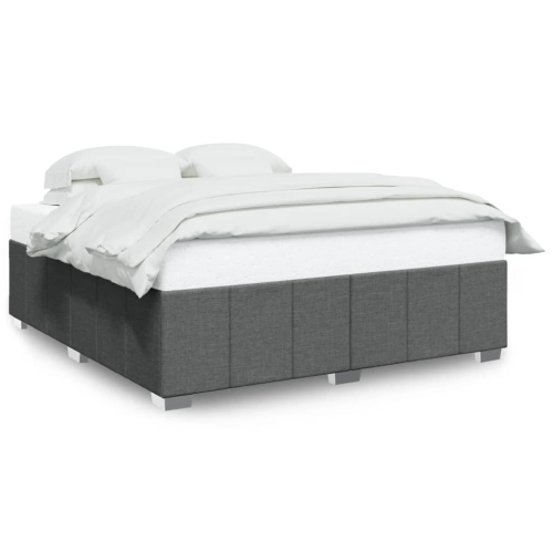 vidaXL Bed Frame without Mattress Dark Grey California King Fabric