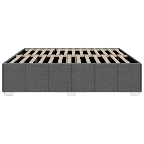 vidaXL Bed Frame without Mattress Dark Grey King Fabric