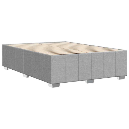 vidaXL Bed Frame without Mattress Light Grey Queen Fabric
