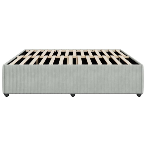 vidaXL Bed Frame without Mattress Light Grey King Velvet