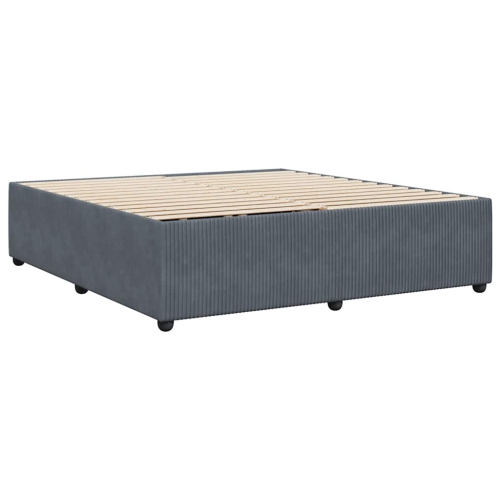 vidaXL Bed Frame without Mattress Dark Grey King Velvet