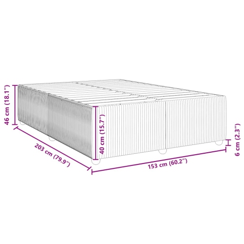 vidaXL Bed Frame without Mattress Light Grey Queen Velvet