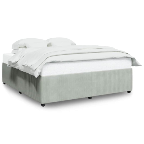 vidaXL Bed Frame without Mattress Light Grey California King Velvet