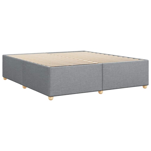 vidaXL Bed Frame without Mattress Light Grey King Fabric