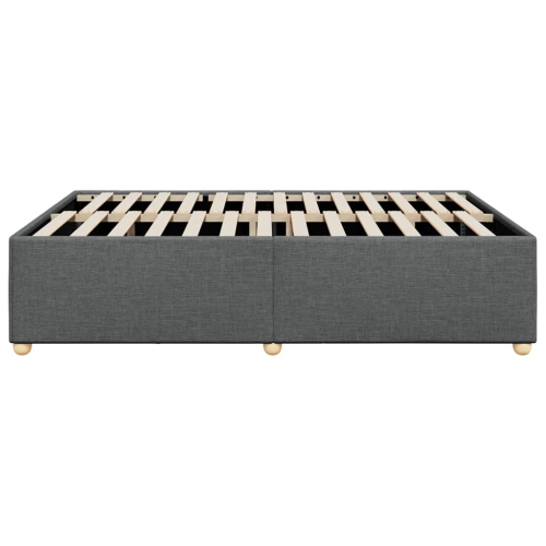 vidaXL Bed Frame without Mattress Dark Grey Queen Fabric