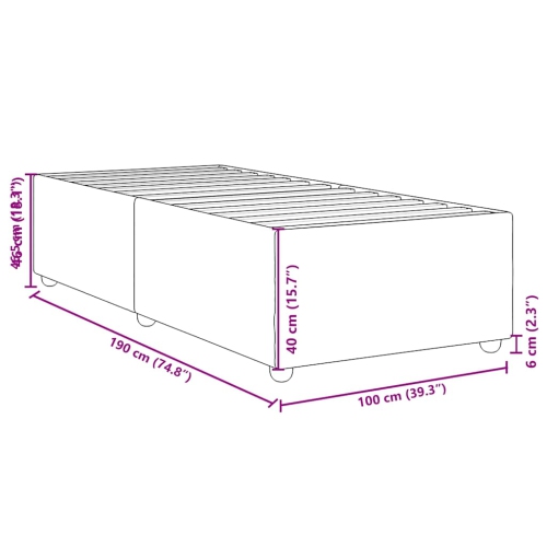 vidaXL Bed Frame without Mattress Dark Grey&nbsp;Twin Fabric