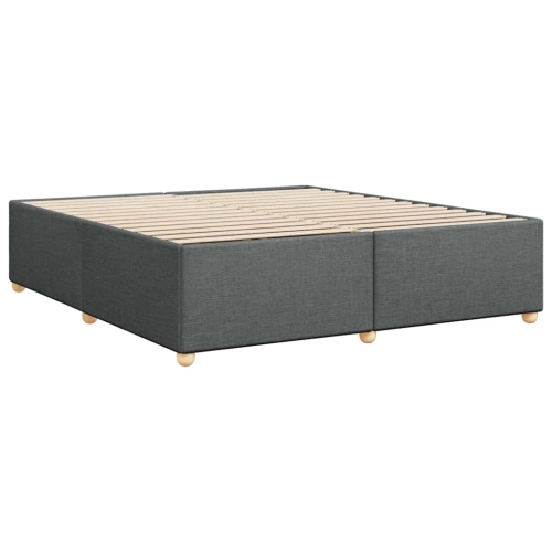 vidaXL Bed Frame without Mattress Dark Grey King Fabric