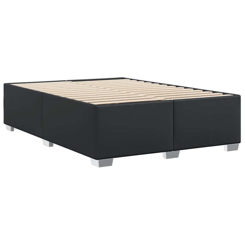 vidaXL Bed Frame without Mattress Black Queen Faux Leather