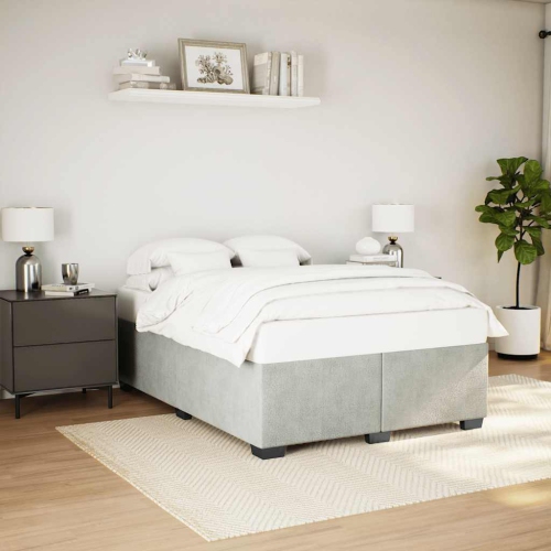 vidaXL Bed Frame without Mattress Light Grey&nbsp;Full Velvet