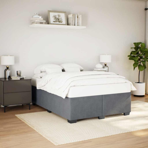 vidaXL Bed Frame without Mattress Dark Grey Queen Velvet
