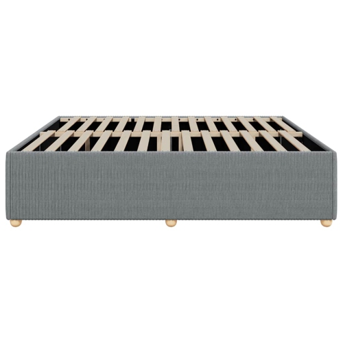 vidaXL Bed Frame without Mattress Light Grey King Fabric