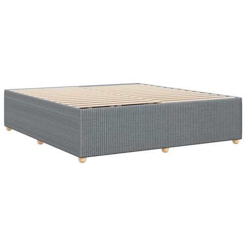 vidaXL Bed Frame without Mattress Light Grey King Fabric