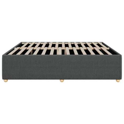 vidaXL Bed Frame without Mattress Dark Grey King Fabric
