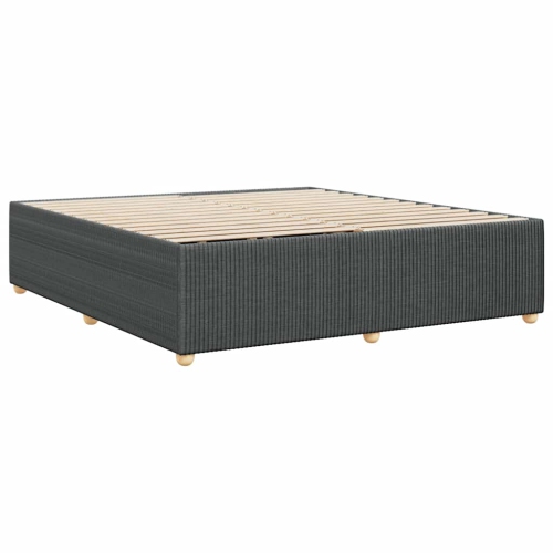 vidaXL Bed Frame without Mattress Dark Grey King Fabric