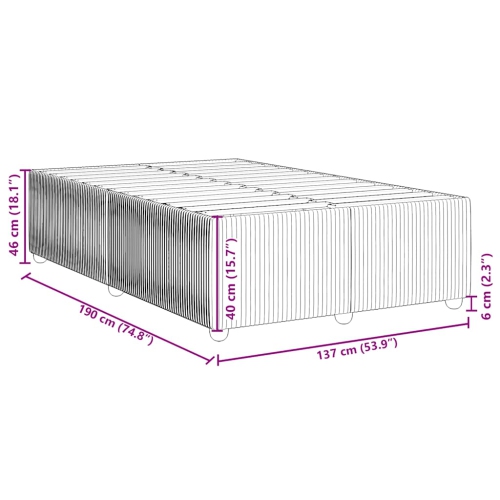 vidaXL Bed Frame without Mattress Light Grey Full Fabric