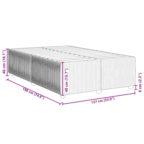 vidaXL Bed Frame without Mattress Dark Grey Full Fabric