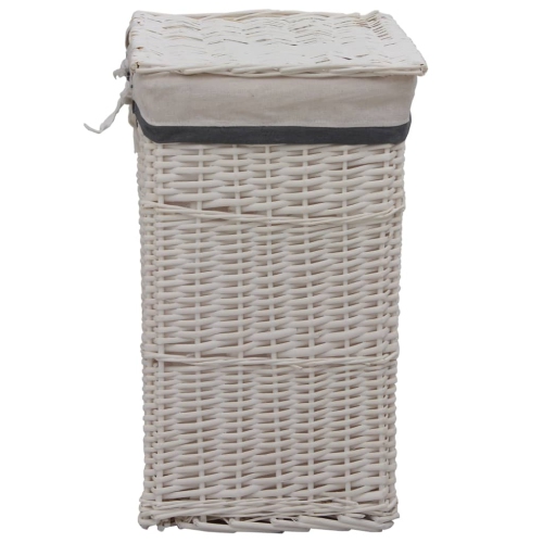 vidaXL Laundry Basket White Willow