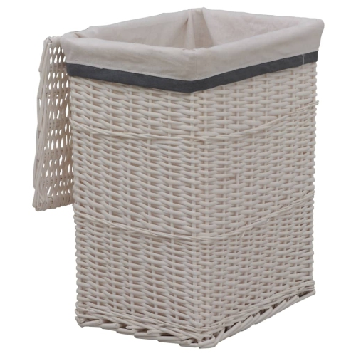 vidaXL Laundry Basket White Willow