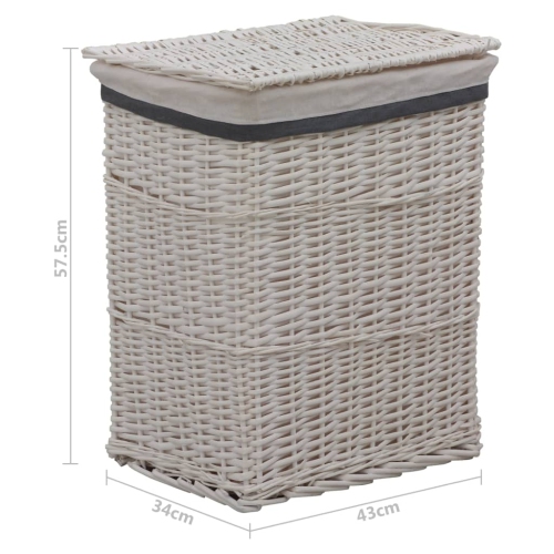 vidaXL Laundry Basket White Willow