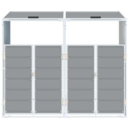 vidaXL Wheelie Bin Storage for Double Bins Grey 144x81x113 cm Steel