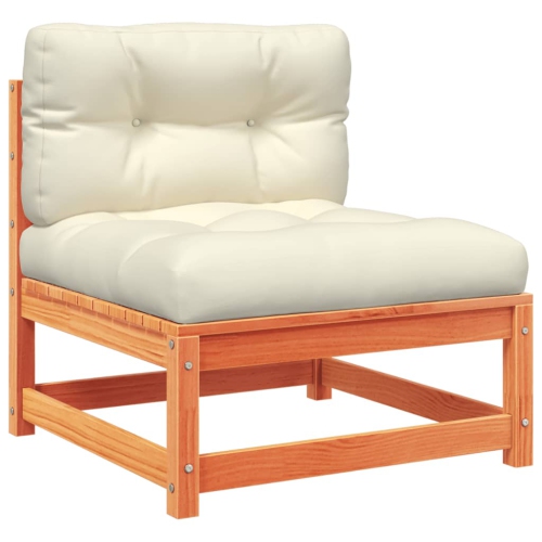 vidaXL 7 Piece Garden Sofa Set with Cushions Wax Brown Solid Wood Pine