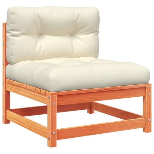 vidaXL 10 Piece Garden Sofa Set with Cushions Wax Brown Solid Wood Pine