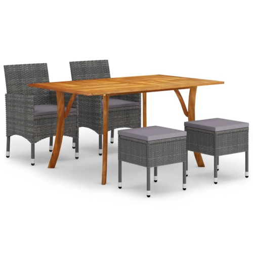 vidaXL 5 Piece Garden Dining Set Grey
