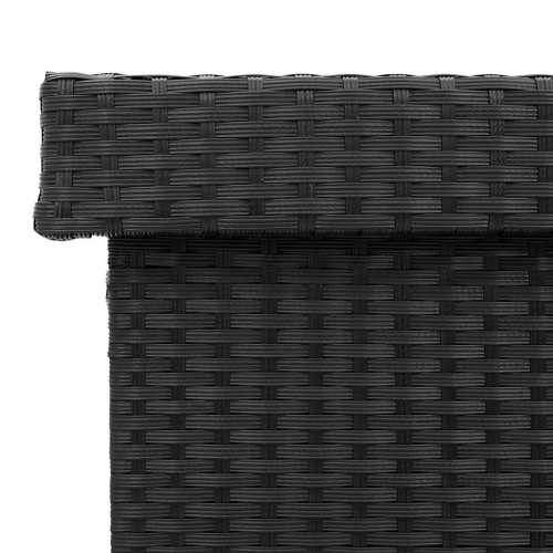 vidaXL Garden Storage Box with Wheels Black 160x55x75 cm Poly Rattan
