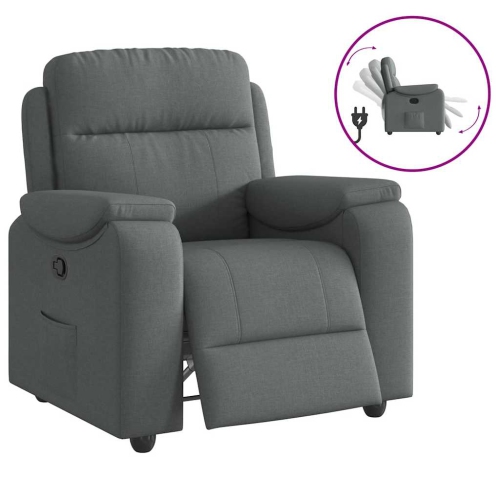 Fauteuil inclinable vidaXL, tissu gris foncé
