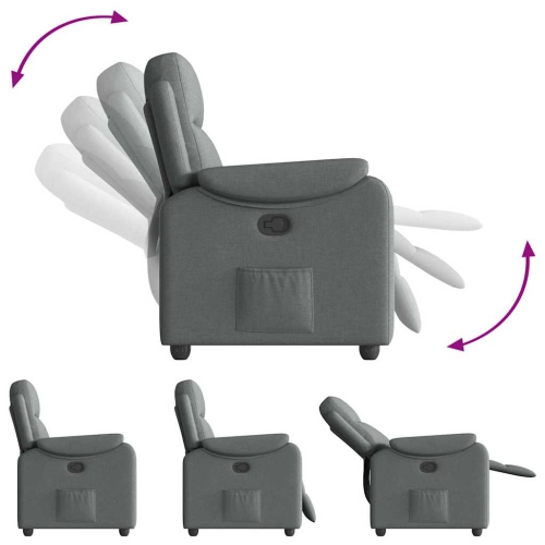 Fauteuil inclinable vidaXL, tissu gris foncé
