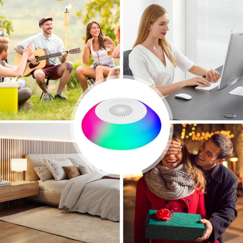 Wireless Floating Speaker Stereo, IPX7 Waterproof Shower Bluetooth Speaker with RGB Lighting, for Home Shower, Outdoor Pool