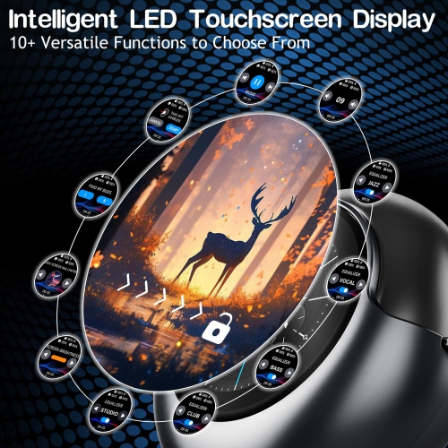 Earbuds with Smart Touch Screen Housing Bluetooth Headset 5.4 Touch Smart Screen ENC Call Noise Earbuds