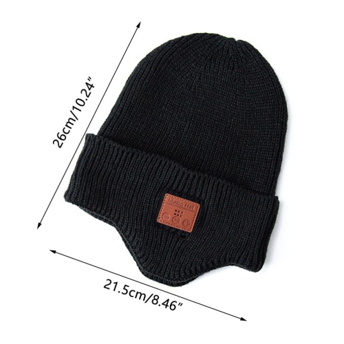 Bonnet Bluetooth unisexe, casquette en tricot musical améliorée avec écouteurs et micro, casquette hivernale à rabat d'oreille chaud pour hommes