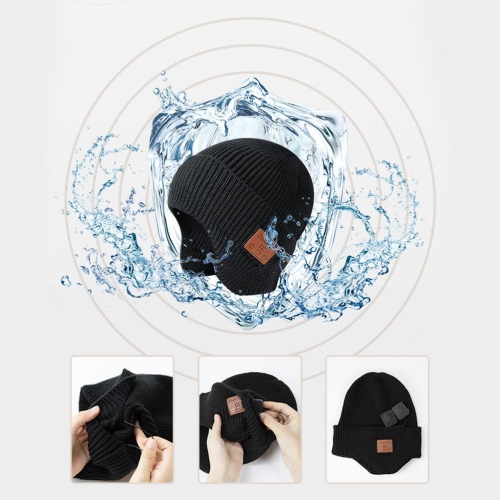 Bonnet Bluetooth unisexe, casquette en tricot musical améliorée avec écouteurs et micro, casquette hivernale à rabat d'oreille chaud pour hommes