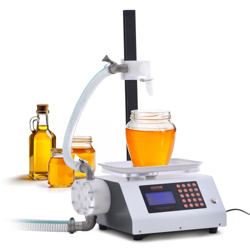 VEVOR Liquid Filling Machine, 50-5000g Weighing Capacity, Automatic Bottle Filler Machine Bottling Machine Gear Pump Digital Control for Honey, Oil,