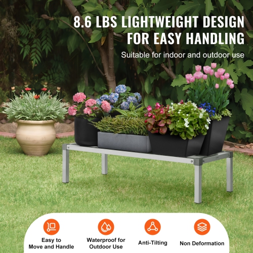 VEVOR 48” x 20” Aluminum Dunnage Rack, Commercial Food Floor Rack, 12” Off the Floor, 1800 lbs Capacity All-Welded Aluminum Storage Rack, for Storage