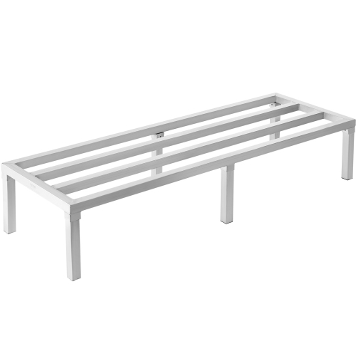 VEVOR  60” X 20” Aluminum Dunnage Rack, Commercial Food Floor Rack, 12” Off The Floor, 1800 Lbs Capacity All-Welded Aluminum Storage Rack, For