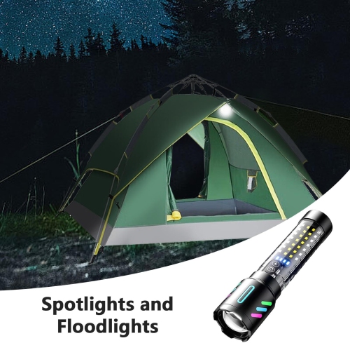 Outdoor USB Flashlight,Rechargeable USB Flashlight Handheld Torch Indoor Outdoor Night Lighting Flashlight with Five Modes