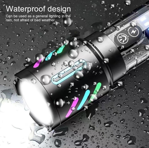 Outdoor USB Flashlight,Rechargeable USB Flashlight Handheld Torch Indoor Outdoor Night Lighting Flashlight with Five Modes