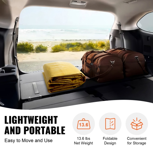 VEVOR 10 x 20 ft Carport Replacement Canopy Cover, Garage Top Tent Shelter Tarp Heavy-Duty Waterproof & UV Protected, with Ball Bungees,Beige