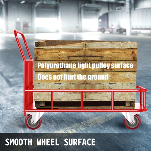 VEVOR Scaffolding Wheels Set of 4, 8" Scaffolding Casters Heavy Duty, 3200 Lbs Per Set - Locking Stem Casters with Brake, Red Polyurethane -