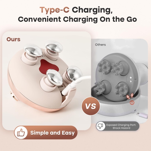 Electric Scalp Massager Waterproof Head Massager Scalp with Replacement Silicone Heads for Hair Growth