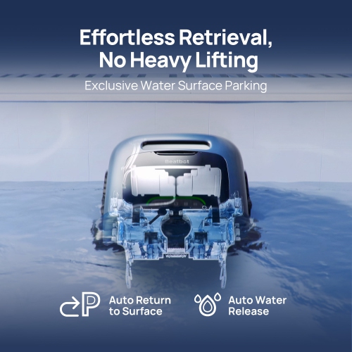 Beatbot A100 Pro - Cordless Robotic Pool Cleaner, 5 in 1 Cleaning, Clarification, Surface, Waterline, Floor, Walls, Intelligent Surface Parking -