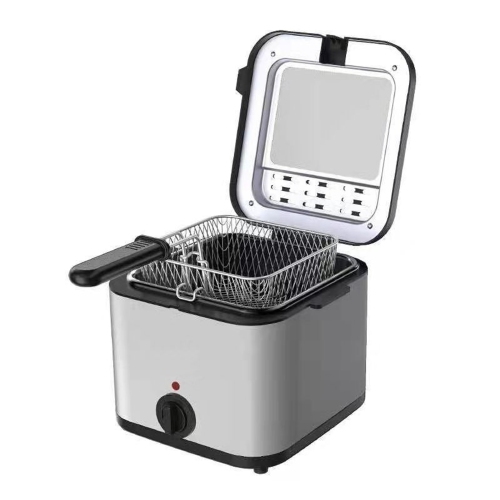 Electric Deep Fryer, 2.5 L Stainless Steel Deep Fryer, Adjustable Temperature with Removable Basket and Viewing Window